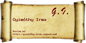 Gyimóthy Irma névjegykártya