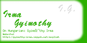 irma gyimothy business card